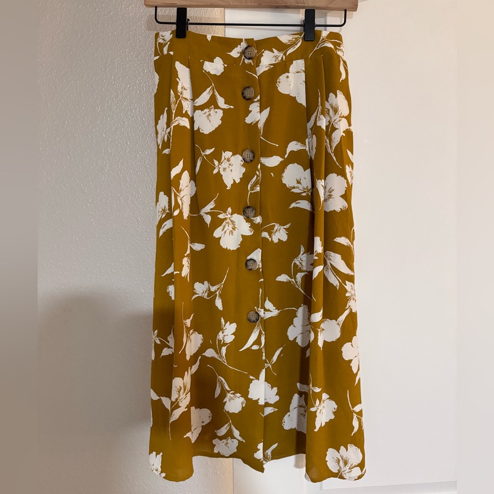 Midi length floral skirt